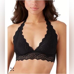B.Tempted Black Lace Eyelet Halter Bra / Bralette